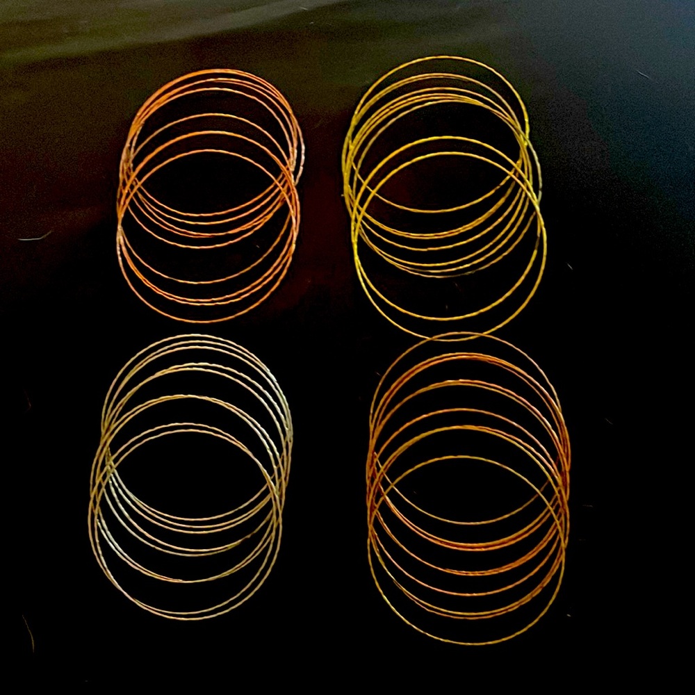 37 Multi Colored Metal Bangle Bracelets - image 1